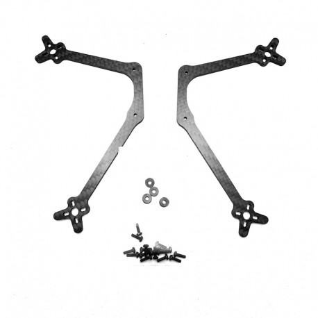 Set 3mm Arme 4,0" (dead cat) aus Carbon mit  9 bis 12mm Lochkreis